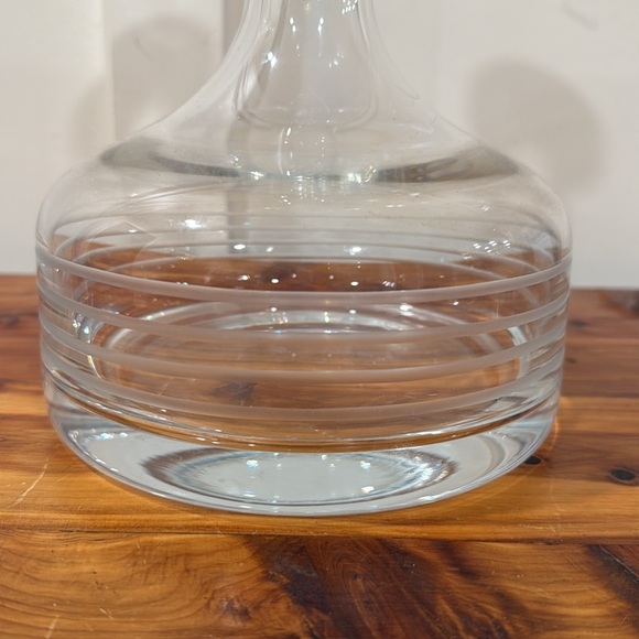 Krosno Poland MCM Crystal Decanter w/ 5 Matching Striped Low Ball Glasses - Picture 6 of 11